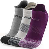 🌿 Set of 3 Elegant Bamboo Ankle Socks (Burgundy / Grey / White) - Large - L/XL 🌿