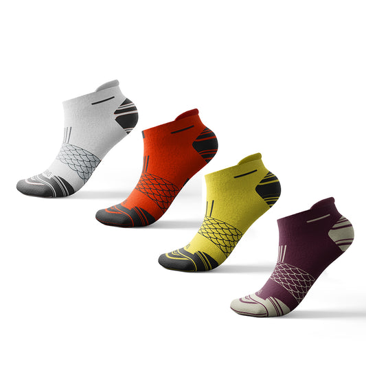 "Urban Trailblazers: High-Performance Athletic Ankle Socks 4-pack"