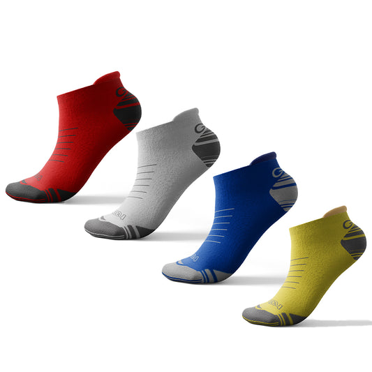 ProActive Sport Ankle Socks - High-Performance Color Burst Collection" 4pack