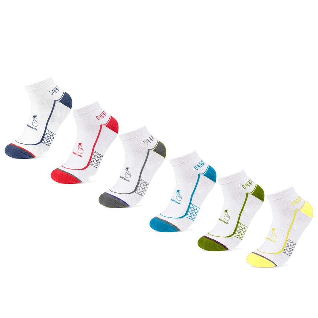 "SportFlex Pro - Vivid Performance Collection" Ankle Socks " 6-Pack