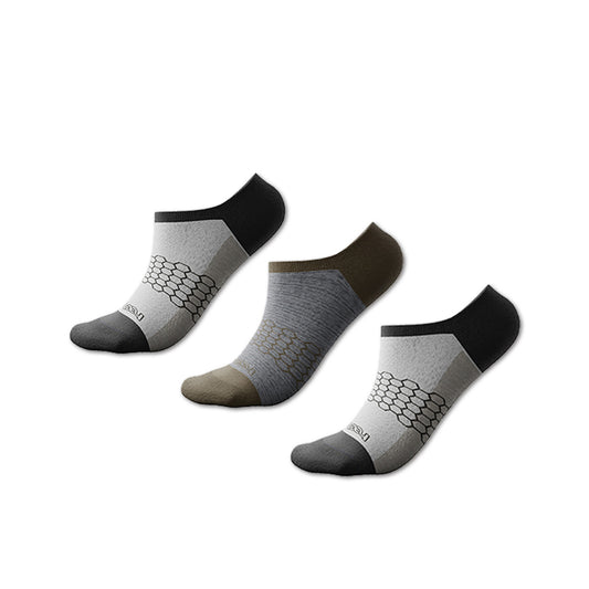 "Geo Trek Comfort: Premium Geometric no-show Socks 4-pack"