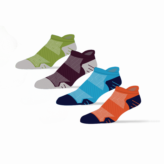 "Vibrant Stride: Bold & Breathable Athletic Ankle Socks 4-pack"