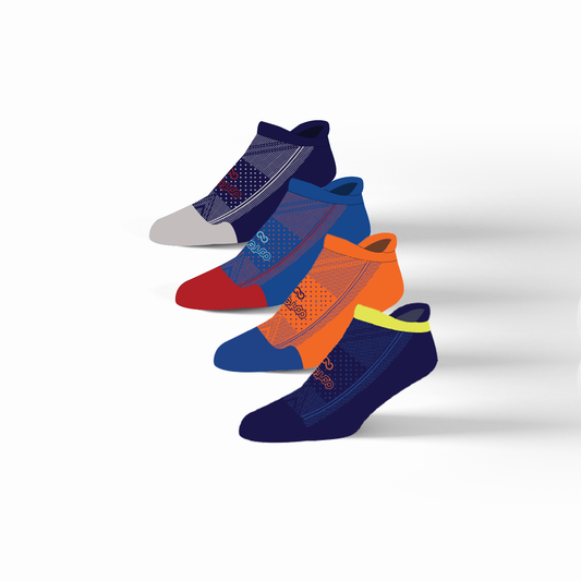 "FleetStride Performance Ankle Socks - Dynamic Fit & Bold Colors" 4 pack.