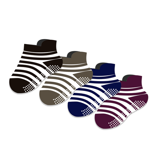 "Rhythmic Stripes Cozy Baby Ankle Socks" 4-pack