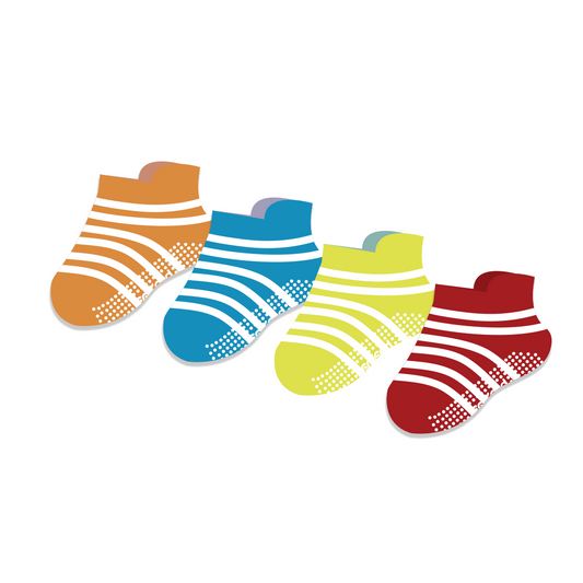 "SunnySteps Toddler Tread Socks - Colorful First Adventures 4 Pack"