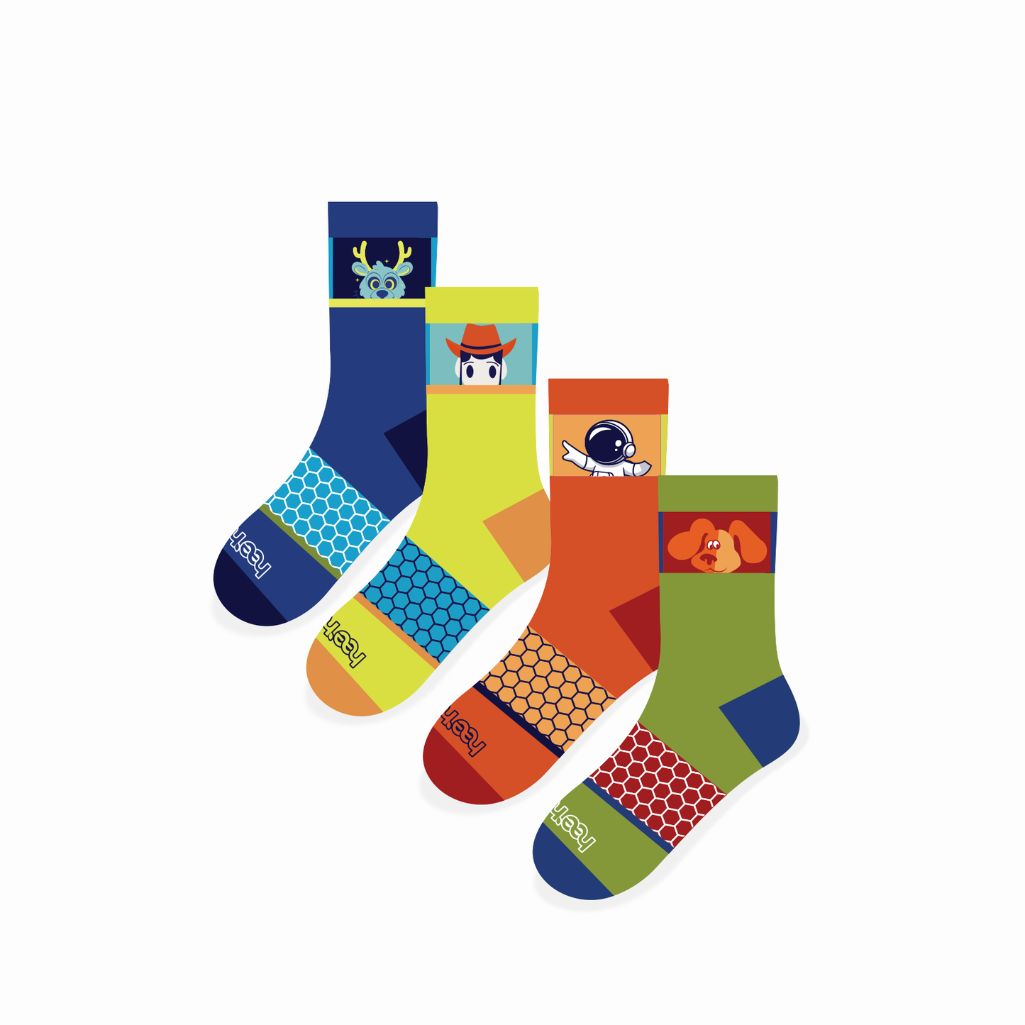 "Adventure Crew: Vibrant Character Calf Socks for Kids 4-pack"