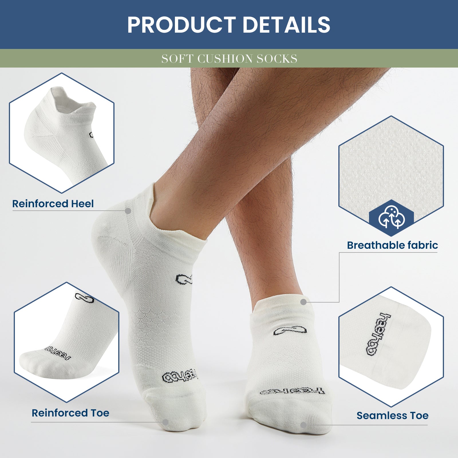 🌿 Set of 3 Bamboo Ankle Socks - Royal White - Small/Medium - S/M 🌿