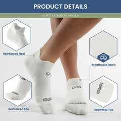 🌿 3 calcetines tobilleros de bambú para ambos sexos - Blanco real - ¡Diseño lujoso y comodidad excepcional! 🌿